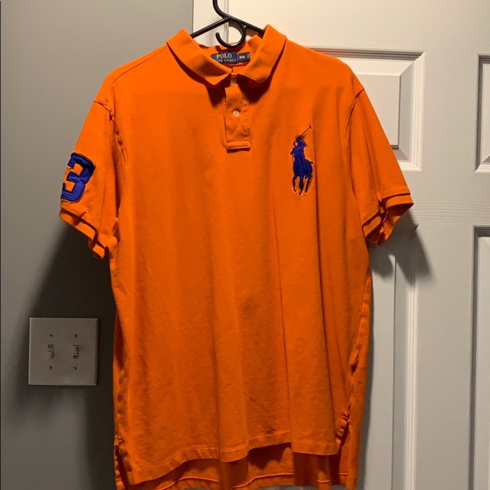 Orange polo shirt